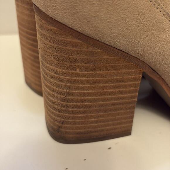 Mark Fisher Womens Tan Suede Ankle Boots Women’s 8.5 Block Heel Western Boho - Picture 7 of 12
